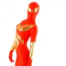 Red  And Gold Lycra Spandex Shiny Metallic Unisex Full body Zentai Suit