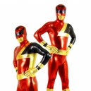 Supply Red and Black Shiny Metallic  Super Hero Unisex Full body Zentai Suit Zentai Catsuit