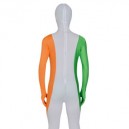 White Orange And Green Lycra Full body Zentai Suit For Men