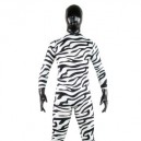 Black And White Zebra Patern Shiny Metallic Lycra Spandex Full body Zentai Suit
