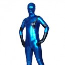 Blue And Black Shiny Metallic Unisex Full body Zentai Suit