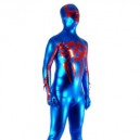 Blue And Red Shiny Metallic Super Hero Full body Zentai Suit