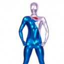 Supply Blue And Silver Shiny Metallic Pepsi  Full body Zentai Suit