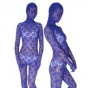 Supply Blue Transparent Velvet Unisex Full body Zentai Suit