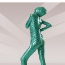 Green Fish Scale Shiny Metallic Full body Zentai Suit