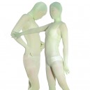 Green Transparent Velvet Unisex Full body Zentai Suit