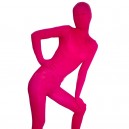 Pink Red Transparent Velvet Unisex Full body Zentai Suit
