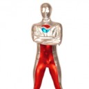 Red And Silver Shiny Metallic Full body Zentai Suit