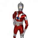 Red Gray Shiny Metallic Full body Zentai Suit Zentai Men's Suit