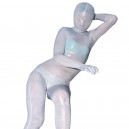 Silver White Velvet Unisex Full body Zentai Suit
