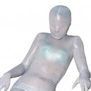 Silver White Velvet Unisex Full body Zentai Suit