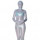 Silver White Velvet Unisex Full body Zentai Suit