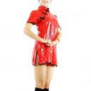 Chinese Traditional Red PVC Cheongsam Gown