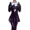 PVC Maid Style Catsuit with Shoulder Length Gloves and Stockings 