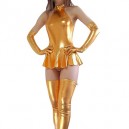 Supply Unusual Cool Gold Shiny Metallic Sexy Dress