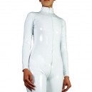 White PVC Front Open Unisex Catsuit White PVC Front Open Unisex Catsuit