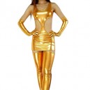 Suitable Gold Shiny Metallic Sexy Dress