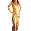 Suitable Top Gold Shiny Metallic Sexy Dress