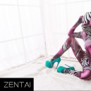 Pink and White Color Combination of Animal Patterns DuPont Full body Zentai Suit Zentai Catsuits Tights