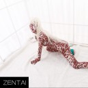 ZENTAI Brown Classic Leopard Spots Dupont Catsuit Tights ZENTAI Brown Classic Leopard Spots Dupont Catsuit Tights