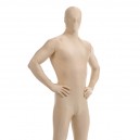 Unisex Creamy White Full Body Spandex Halloween Holiday Lycra Cosplay Suit