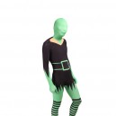 Black and Green Elf Full Body Halloween Spandex Holiday Unisex Cosplay Zentai Suit
