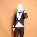 Black and White Halloween Bowtie Full Body Spandex Holiday Unisex Lycra Morph Zentai Suit Black and White Halloween Bowtie Full Body Spandex Holiday Unisex Lycra Morph Zentai Suit