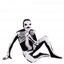 Black and White Skull Full Body Halloween Spandex Holiday Unisex Cosplay Zentai Suit Black and White Skull Full Body Halloween Spandex Holiday Unisex Cosplay Zentai Suit