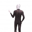 Black and White Stripe Full Body Halloween Spandex Holiday Unisex Cosplay Zentai Suit