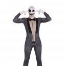 Gray Suit Skeleton Skull Halloween Lycra Full Body Zentai Tights Suit