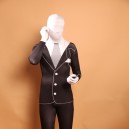 Men's Black and White Halloween Full Body Spandex Holiday Unisex Lycra Morph Zentai Suit