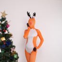 Supply Orange Reindeer Full Body Halloween Spandex Holiday Unisex Cosplay Zentai Suit