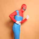 Supply Red and Blue Big Beard Full Body Halloween Spandex Holiday Unisex Cosplay Zentai Suit