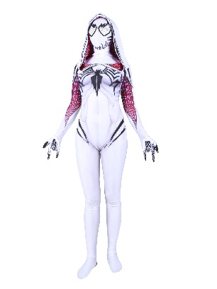 3D Printed White Venom Cloak Big Spider Halloween Cosplay Costume Zentai Suit
