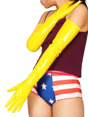 PVC Yellow Shoulder Length Gloves
