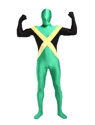 Multicolor Unisex Jamaica Spandex Lycra Fabulous Flag Tights Zentai Suit