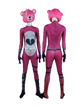 Halloween Fortnite pink panda team leader cosplay one-piece woman zentai suit