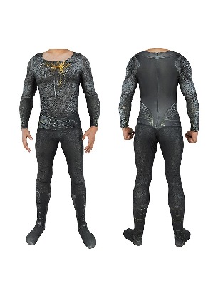 Halloween DC Movie Black Adam Cosplay Costume villain Thunder Shazam full body zentai suit