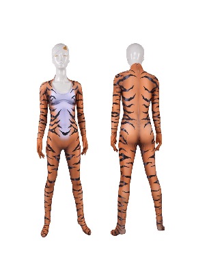 Halloween Red Black Cat Cosplay Tiger Skin Bodysuit cosplay animal zentai suit