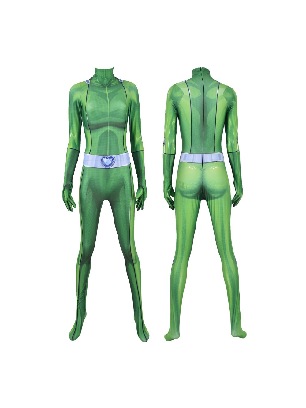 Halloween Totally Spies Anime costume  Green Girl Agent Group Mandy Bodysuit cosplay zentai suit