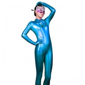 Unicolor Full Body Full body Zentai Suit Zentai Tights Blue Sexy Shiny  Full body Zentai Suit Zentai Catsuit