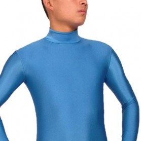Blue Lycra Spandex Long Sleeves Suit