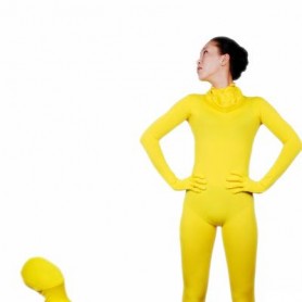 Cool Yellow Lycra Spandex Unisex Full body Zentai Suit