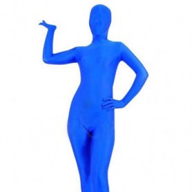 Popular Unicolor Full Body Full body Zentai Suit Zentai Tights Blue Lycra Spandex Unisex Full body Zentai Suit