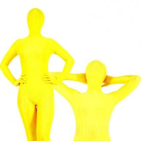 Popular Yellow Lycra Spandex Unisex Full body Zentai Suit