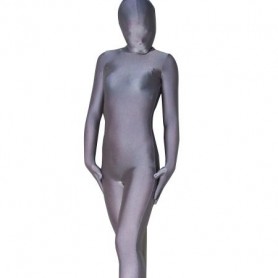 Top Unicolor Full Body Full body Zentai Suit Zentai Tights Silver Grey Lycra Spandex Unisex Full body Zentai Suit
