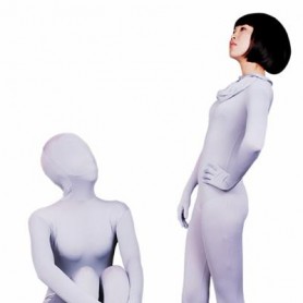 Unicolor Full Body Full body Zentai Suit Zentai Tights Light Grey Lycra Spandex Unisex Full body Zentai Suit