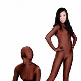 Brown Lycra Spandex Unisex Full body Zentai Suit