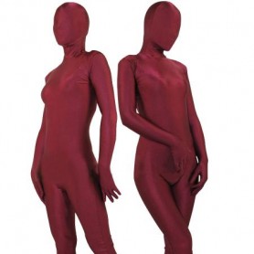 Deep Red Lycra Spandex Unisex Full body Zentai Suit