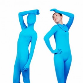 Lake Blue Lycra Spandex Unisex Full body Zentai Suit